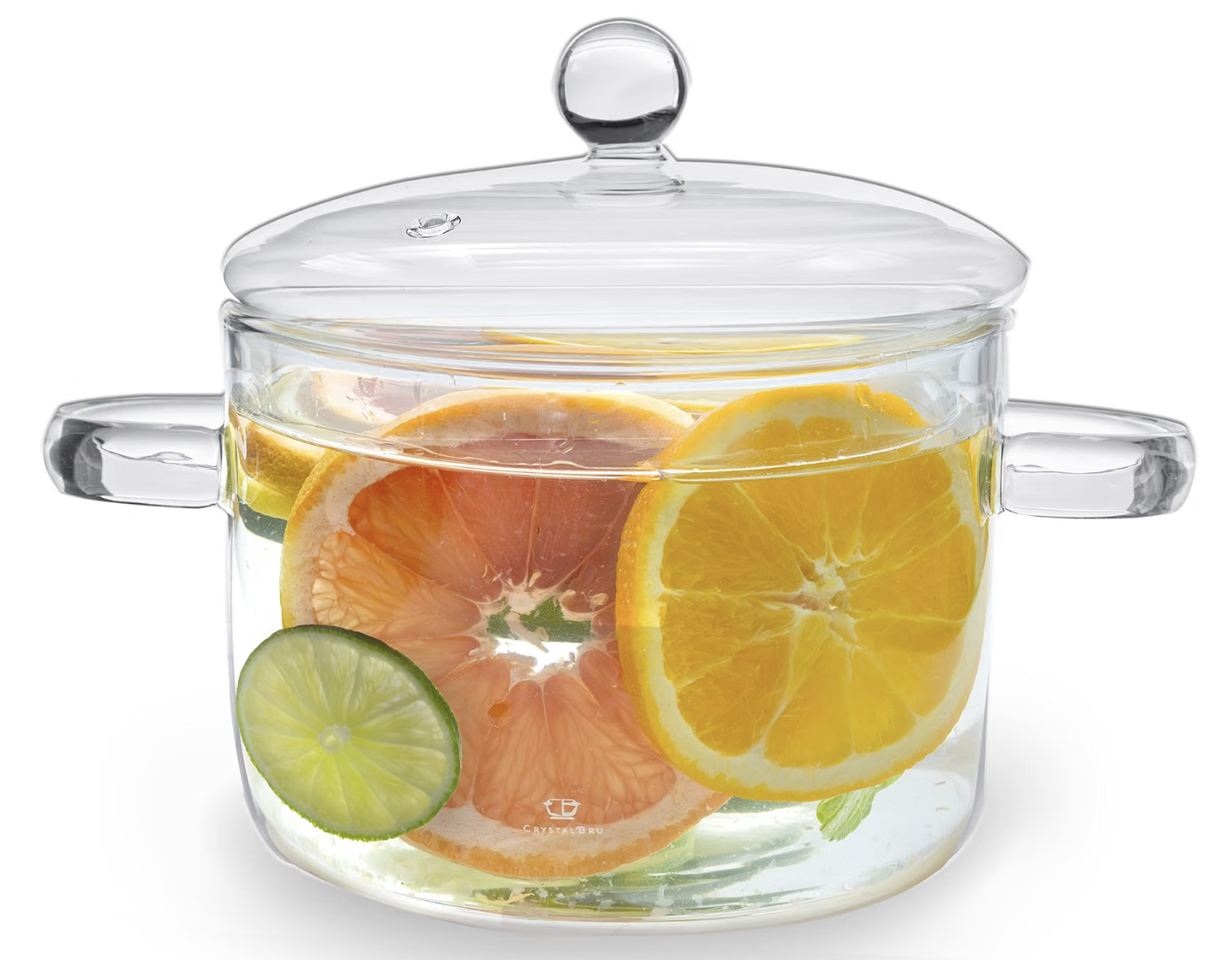 Crystalbru 2L Clear Glass Stovetop Simmer Pot