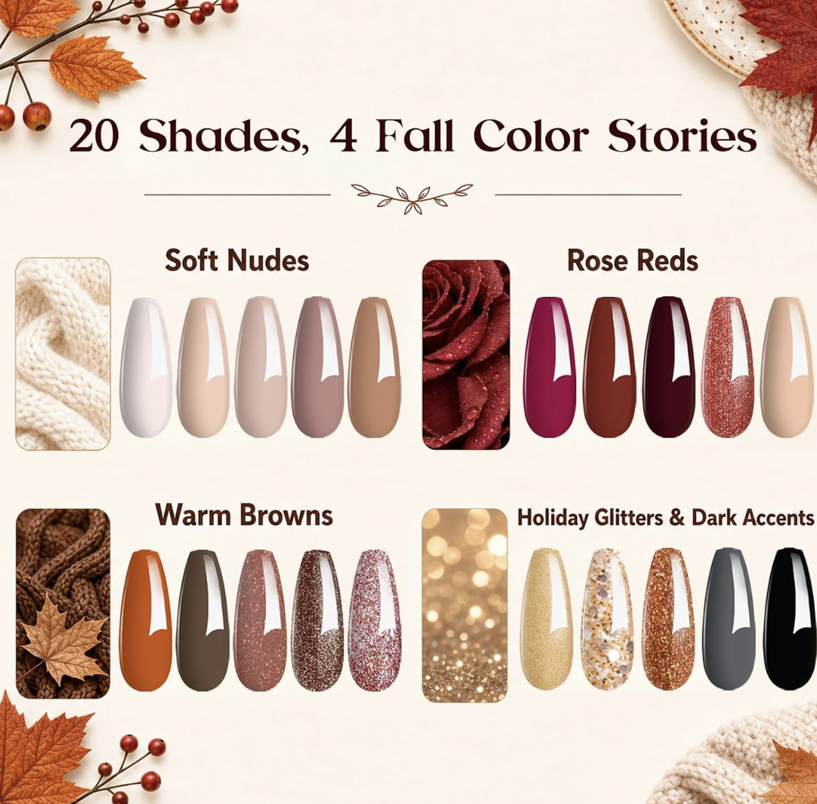Beetles Fall Gel Nail Polish Set 23Pcs