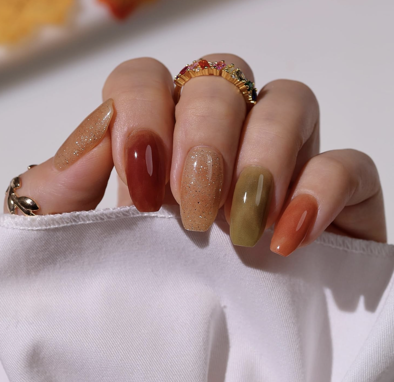 Heyhae Semi Cured Gel Nail Strips Autumn Haze