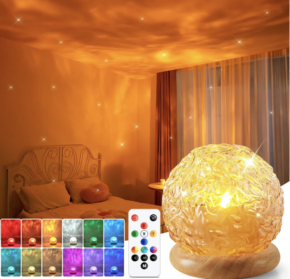 3-in-1 Premium Crystal Glass Ambient Light Projector