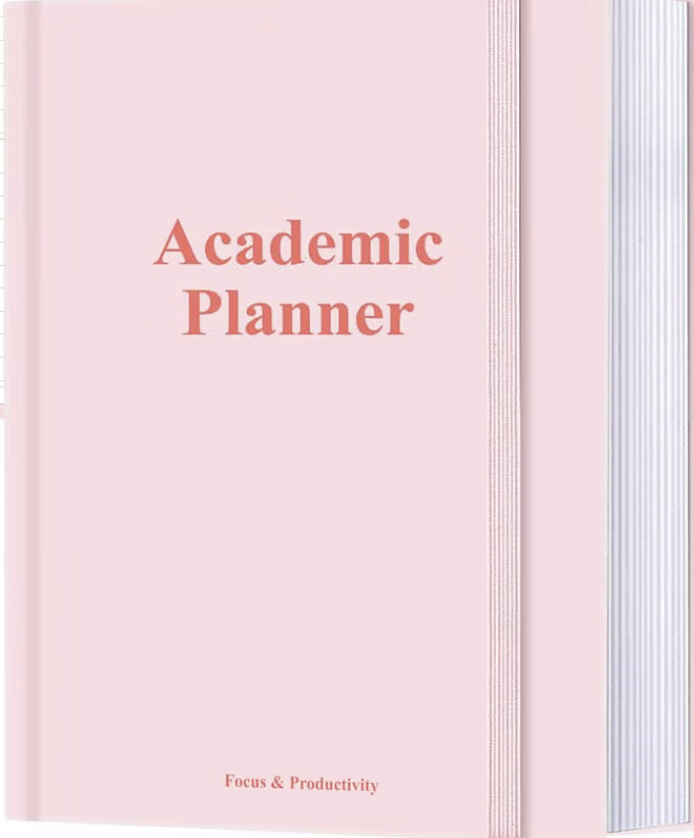 Undated Academic Weekly Hardcover Student Planner in Blush Pink