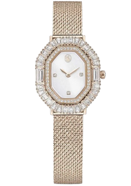 Swarovski Matrix Tennis Chrono Watch in Rose Gold and Pink