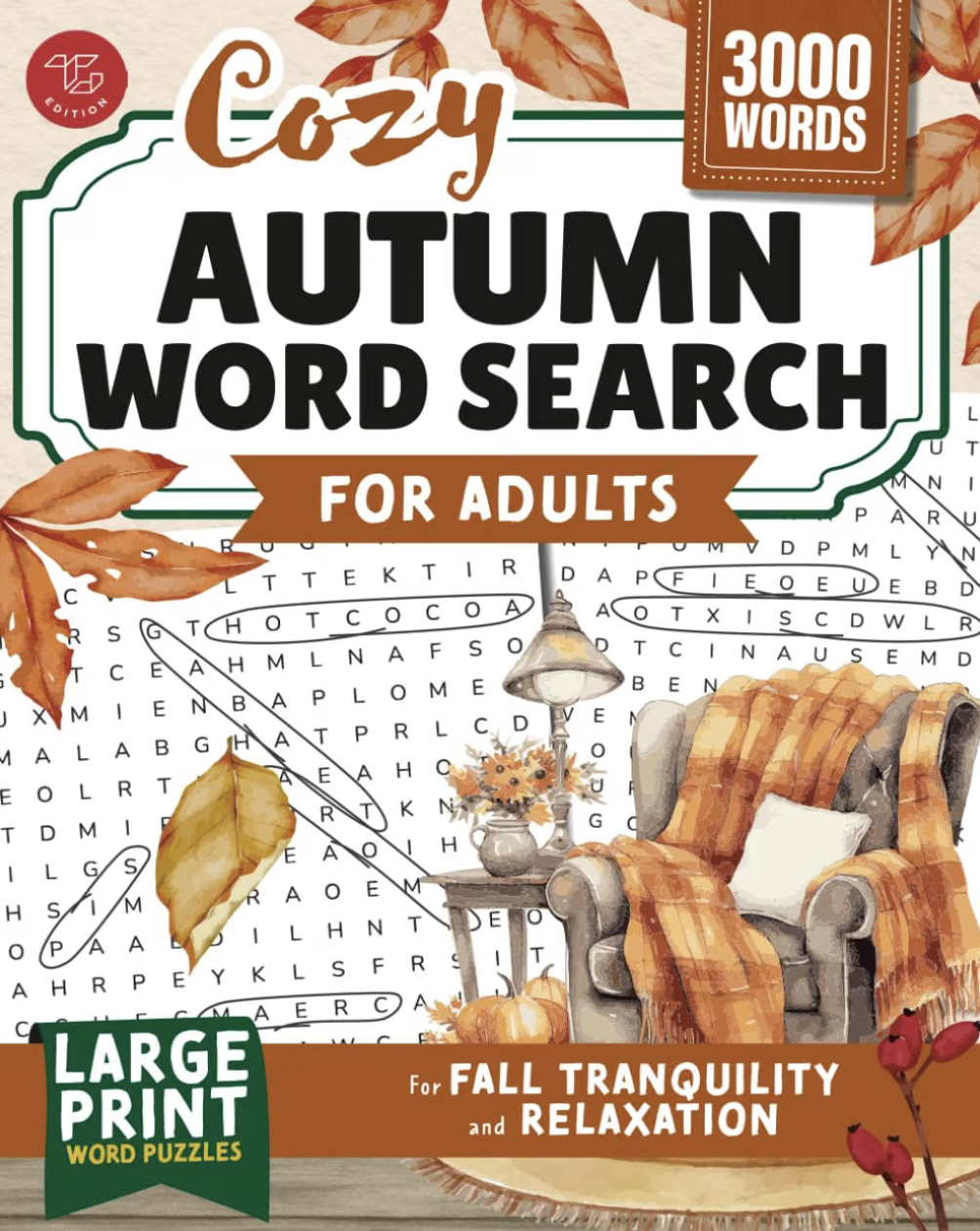 Cozy Autumn Large Print Word Search Puzzle Book for Adults