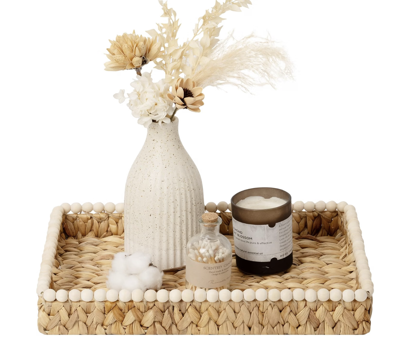 StorageWorks Woven Water Hyacinth Decorative Tray